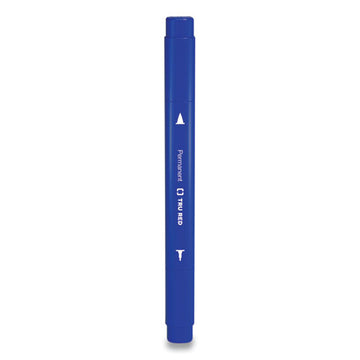 TRU RED™ Permanent Marker, Pen-style Twin-tip, Extra-fine-fine Bullet-needle Tips, Blue, Dozen freeshipping - TVN Wholesale